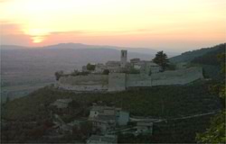 Medieval fortified village at sunset - bellisimo