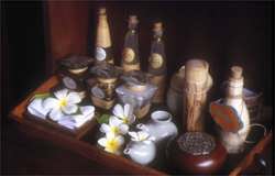 Essential oils, spices, herbs and other natural products used during a massage