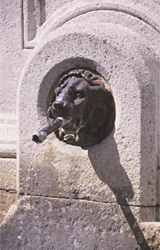 Detail of a typical small village fountain in a Provence 